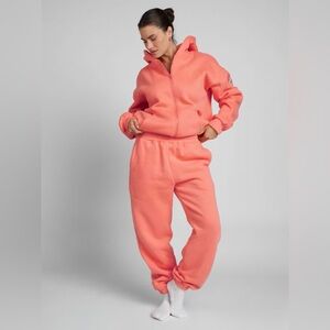 Coral/Peach Comfrt Zip-Up Hoodie and Joggers